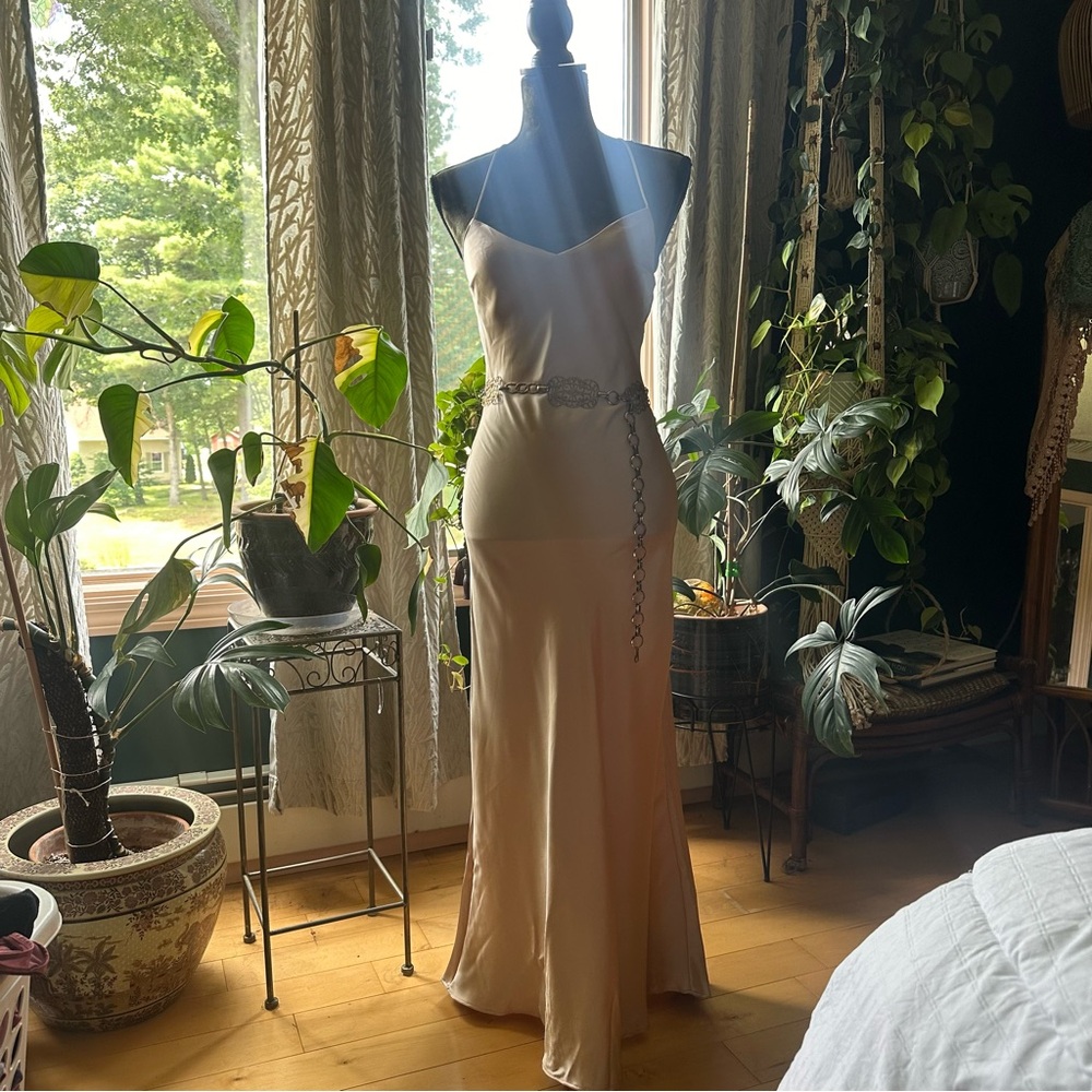 Champagne Satin Slip Dress, Zara, Size Small NWOT